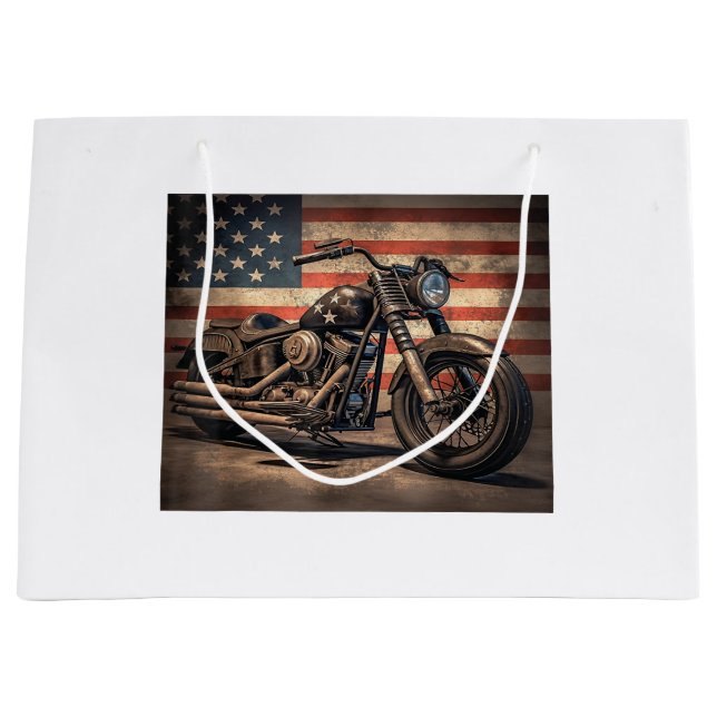 Motorcykel USA flagga Retro-Biker (Framsidan)