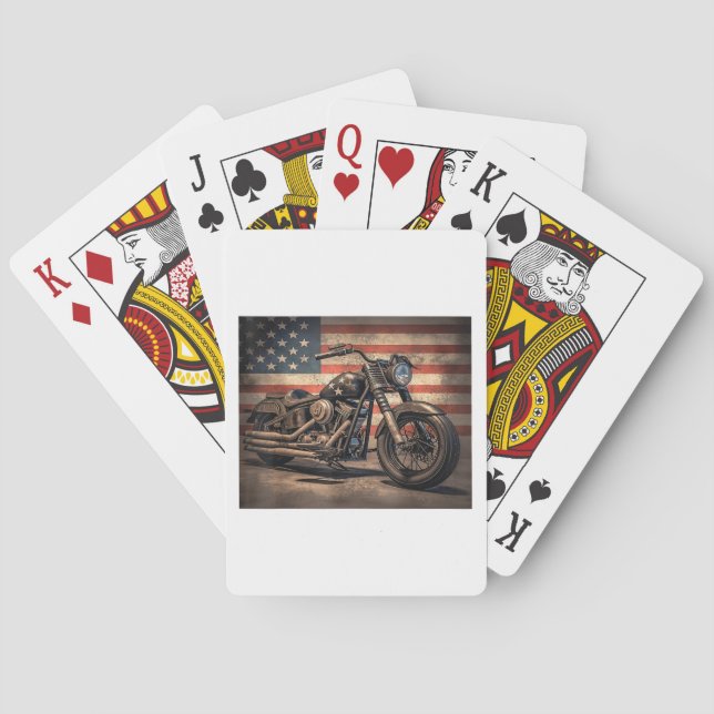 Motorcykel USA flagga Retro-Biker Casinokort (Baksidan)