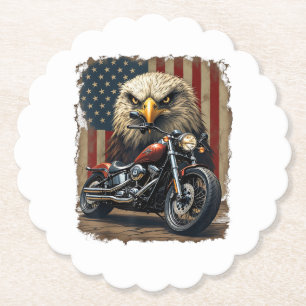 Motorcykel USA Flagga Retro Biker Chopper Underlägg Papper