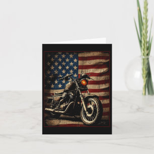 Motorcykel USA flagga Retro-Biker Kort