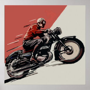 Motorcykel Vintage annons Poster