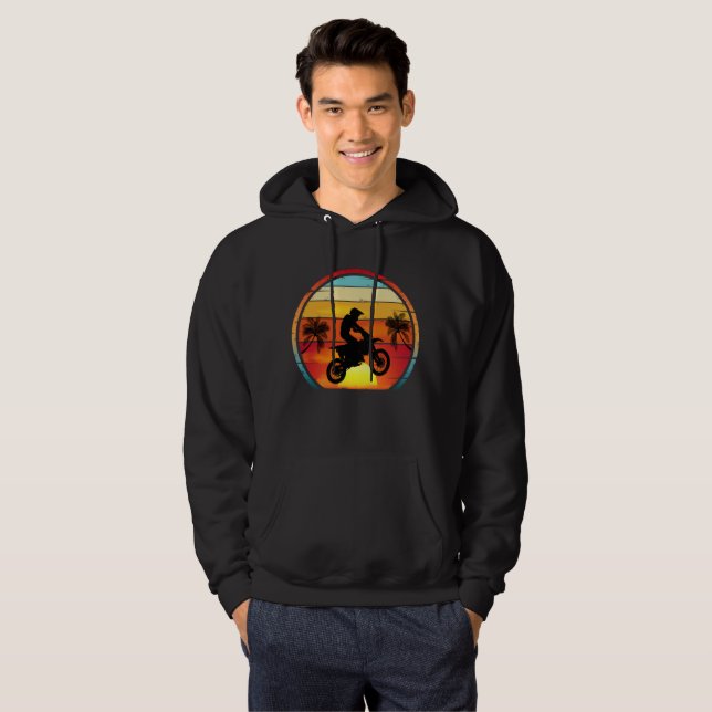 Motorcykel Vintage Solnedgång  Hoodie (Hel framsida)