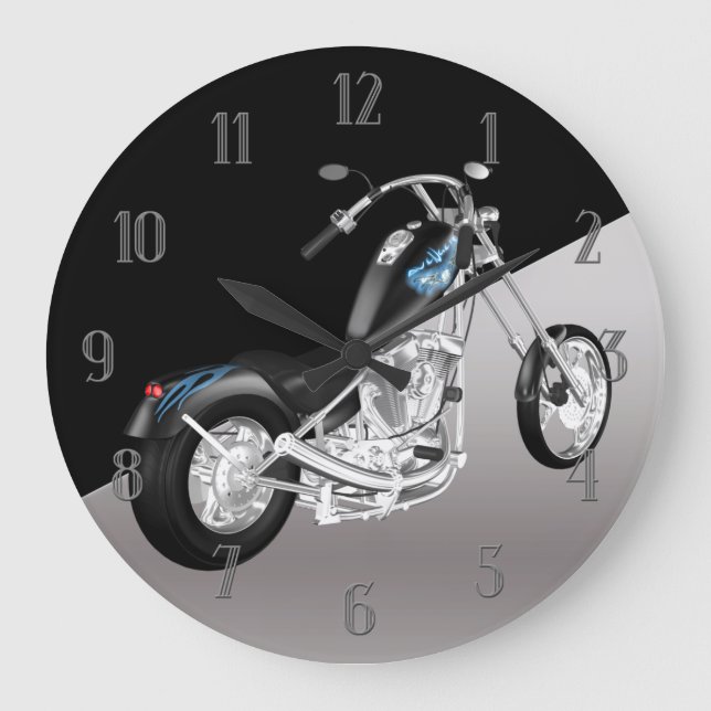 Motorcykel Wall Clock Stor Klocka (Framsida)