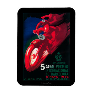 Motorcykelaffisch för 5 Gran Premio Internat'l Magnet