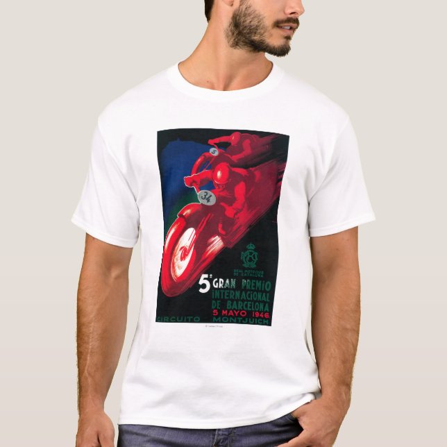 Motorcykelaffisch för 5 Gran Premio Internat'l T Shirt (Framsida)