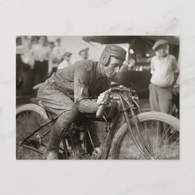 Motorcykelåkare, 1922 vykort (Framsida)