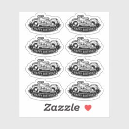 Motorcykelåkare Glad födelsedag fest Scrapbook Klistermärken