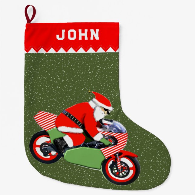 Motorcykelåkare Stor Julstrumpa (Framsidan)