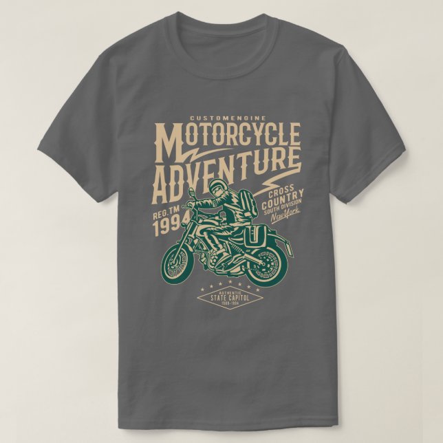 Motorcykeläventyrmanar T-tröja Tee Shirt (Design framsida)