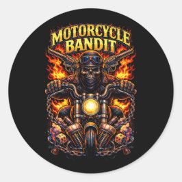 Motorcykelbandit Runt Klistermärke