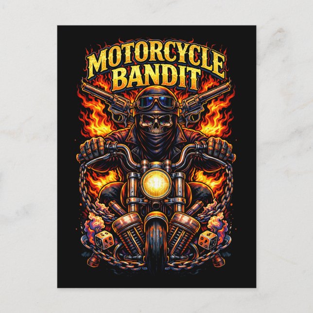 Motorcykelbandit Vykort (Framsida)