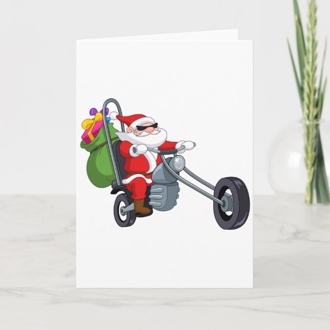 motorcykelbikerjultomten helgkort (Framsida)