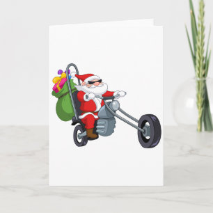 motorcykelbikerjultomten helgkort