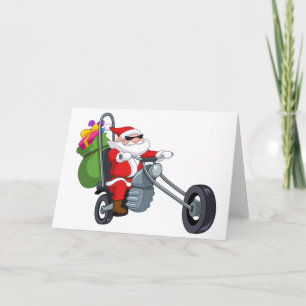 motorcykelbikerjultomten helgkort