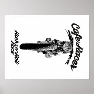 Motorcykelcafetracerförare Poster
