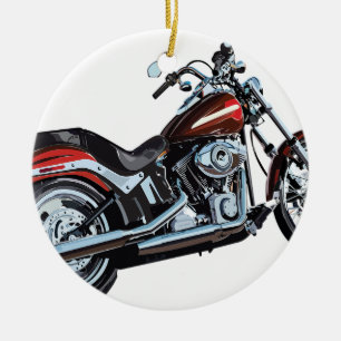 Motorcykelcykelbiker Julgransprydnad Keramik
