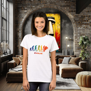Motorcykelevolution Silhuett Bikerdesign T Shirt