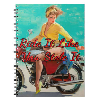 Motorcykelflicka 1950 av Gil Elvgren Anteckningsbok