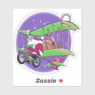 Motorcykelflygplan i Santa Klistermärken
