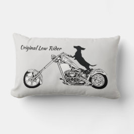Motorcykelförare i Dachshund Chopper Lumbarkudde