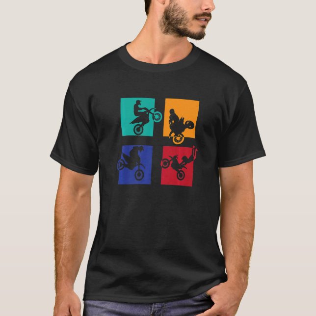 Motorcykelförare i Motocross Offroading Enduro Täv T Shirt (Framsida)