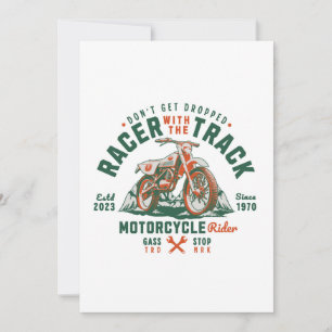 Motorcykelförare - racerförare med spår julkort
