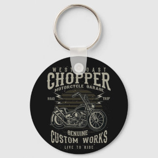 Motorcykelgarage i väster, Chopper, levande till R Nyckelring