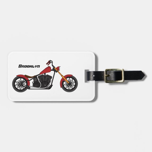 Motorcykelillustration i Chopper stil Bagagebricka (Horisontell Framsida)