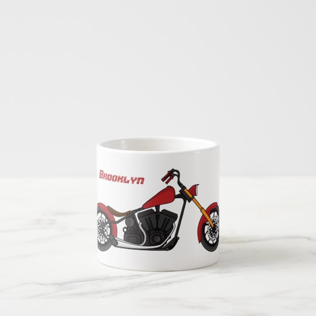 Motorcykelillustration i Chopper stil Espressomugg (Framsidan)