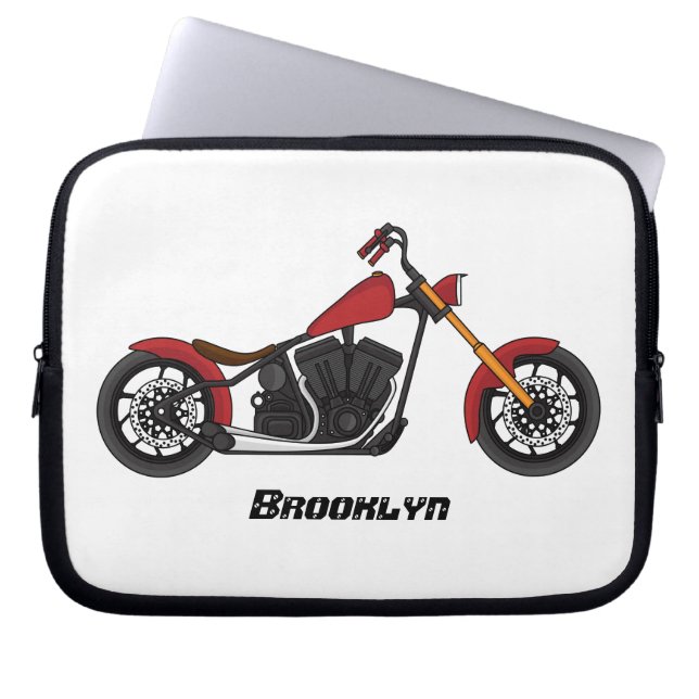 Motorcykelillustration i Chopper stil Laptop Fodral (Framsidan)