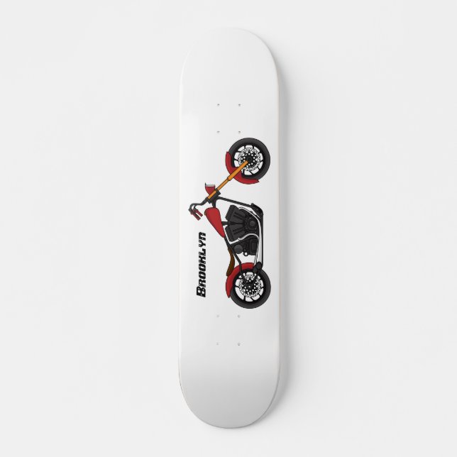 Motorcykelillustration i Chopper stil Mini Skateboard Bräda 18,5 Cm (Framsida)