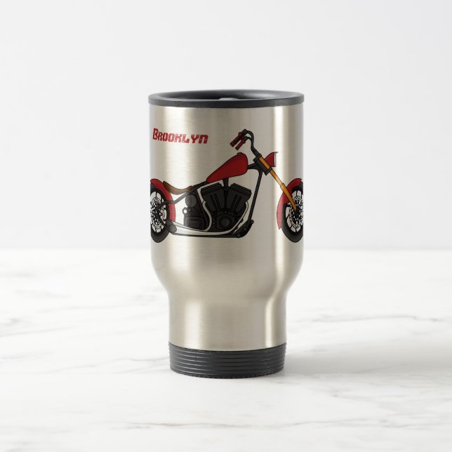 Motorcykelillustration i Chopper stil Resemugg (Center)