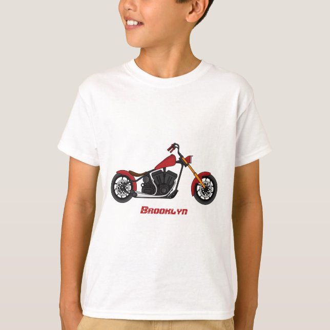 Motorcykelillustration i Chopper stil T Shirt (Framsida)