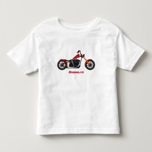 Motorcykelillustration i Chopper stil T Shirt (Framsida)