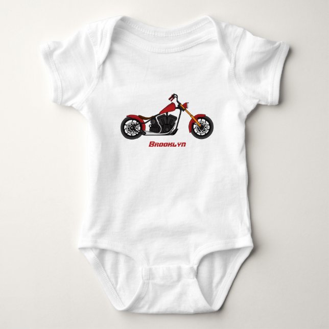 Motorcykelillustration i Chopper stil T Shirt (Framsida)