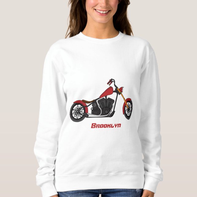 Motorcykelillustration i Chopper stil T Shirt (Framsida)