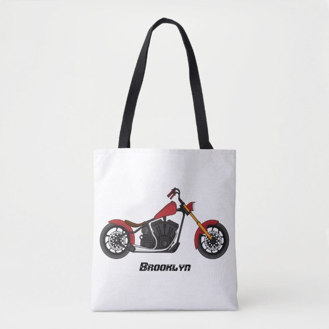 Motorcykelillustration i Chopper stil Tygkasse (Framsida)