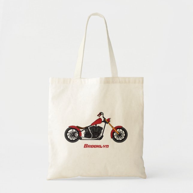 Motorcykelillustration i Chopper stil Tygkasse (Framsidan)