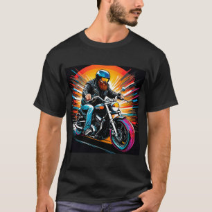 Motorcykelillustration med förare t shirt