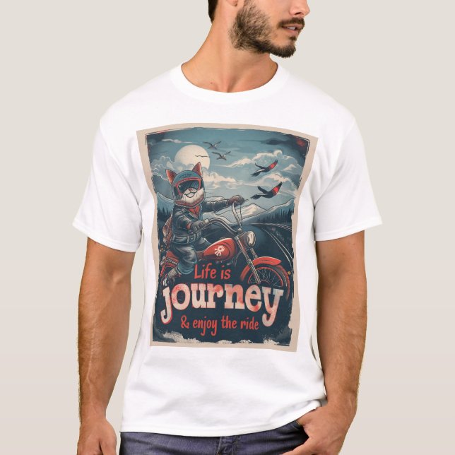 Motorcykelkattens äventyr t shirt (Framsida)
