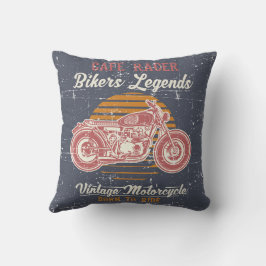 Motorcykelkonstruktion för Vintage i Retro Kudde