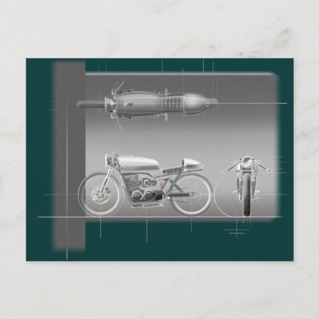 MOTORCYKELKONSTRUKTION. VYKORT (Framsida)