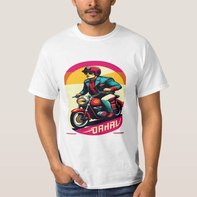 Motorcykelkonstruktioner i vintage T-Shirt (Framsida)