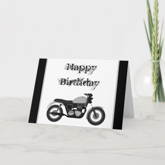 Motorcykelkort grattis på födelsedagen kort (Framsida)