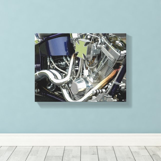 Motorcykelmotor Canvastryck (Insitu (trägolv))