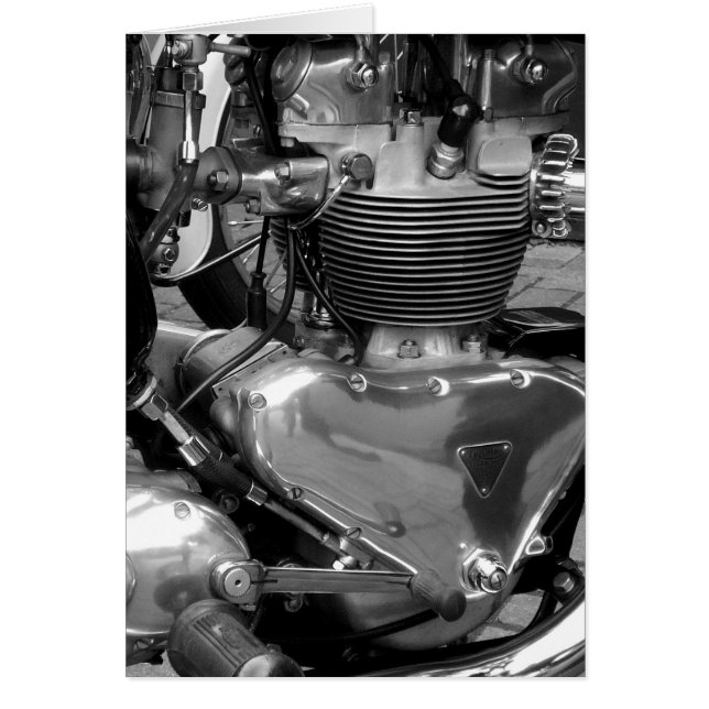 Motorcykelmotor - Lodrät Hälsningskort (Framsidan)