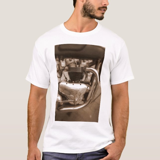 Motorcykelmotor T-shirt (Framsida)