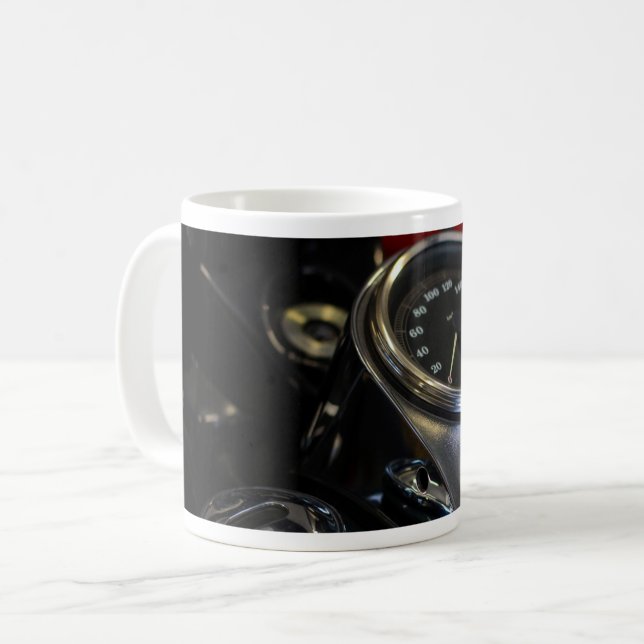 Motorcykelmotorcykelförare Biker Rider Kaffemugg (Framsida vänster)