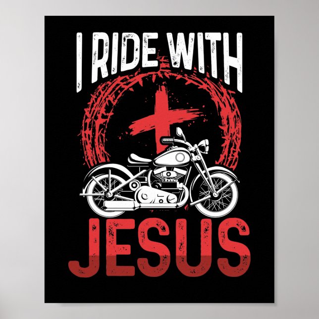 Motorcykelmotorcykelns Biker Rider I Ride with Jes Poster (Framsidan)
