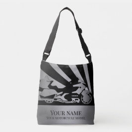 Motorcykelmotorcykelväska biker till väskan silver axelväska